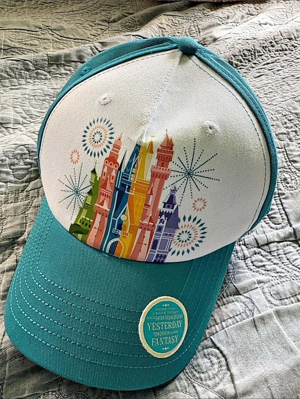 Disney Castles Embroidered Blue & White Hat
